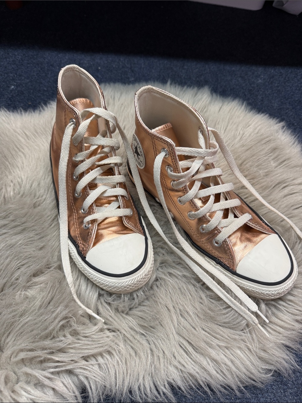 Converse Metallic Rose Gold High-Top Sneakers